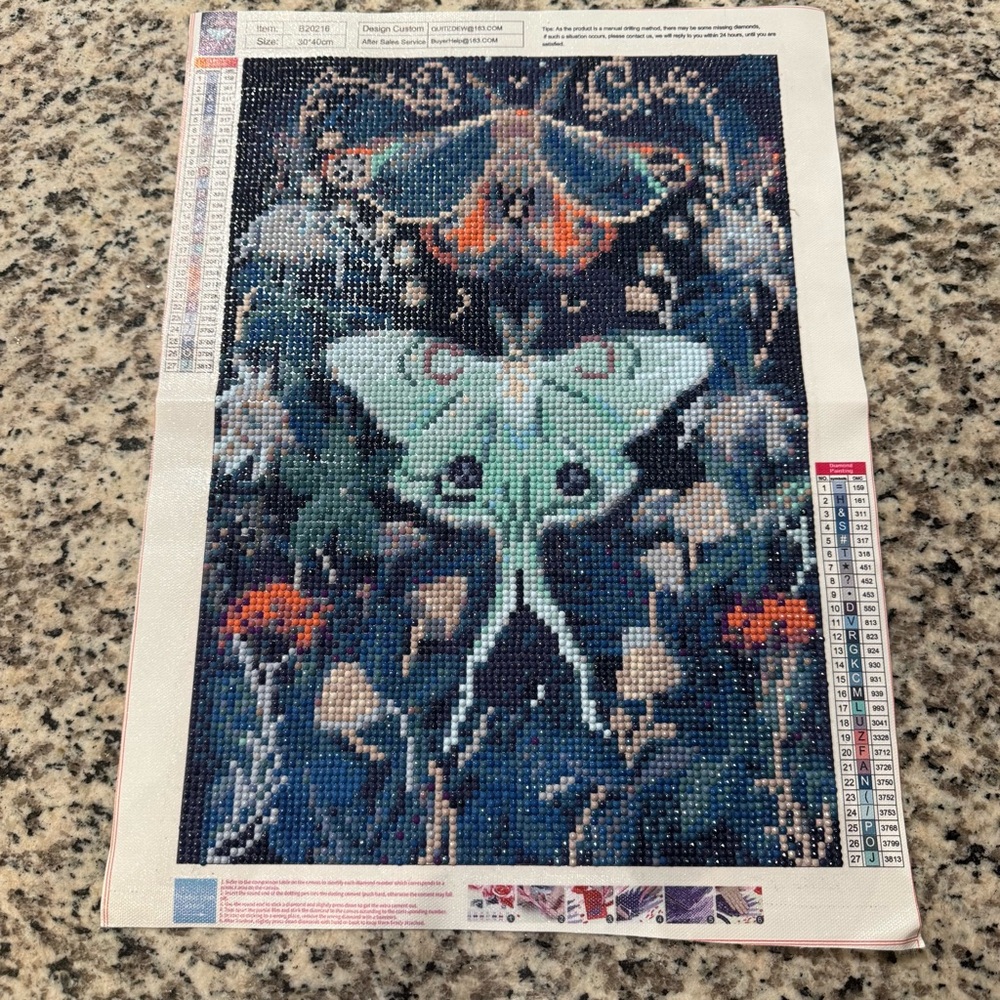 Diamond Art Painting Butterfly Abstract Completed/Unframed/Sealed